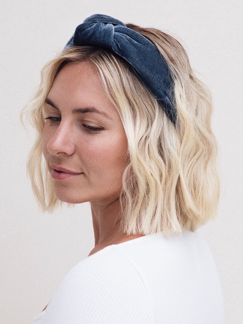 LUXE BLUE VELVET HEADBAND - KRISTIN ESS - NWT